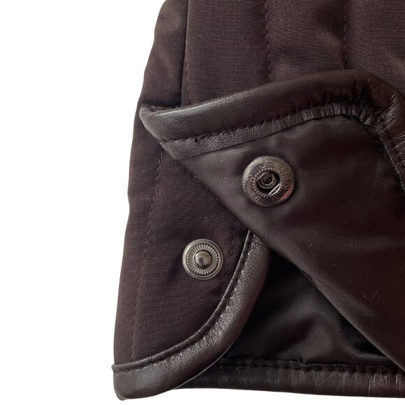 Esprit Women's Brown Zip-Front Quilted Coat- Removable Faux Fur Collar - Size XL - Picture 8 of 10